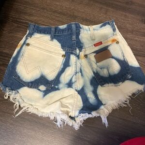 Wrangler Blue and Cream Tie-Dye Jean Shorts